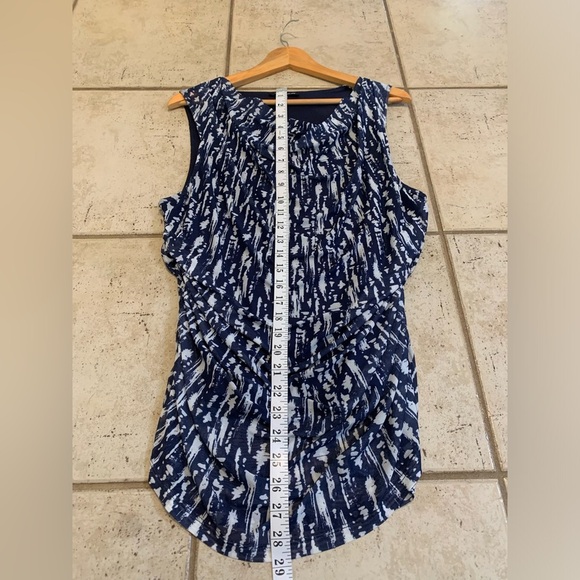 Cable & Gauge Blue & White Cowl Neck Sleeveless Top XL - Picture 5 of 5